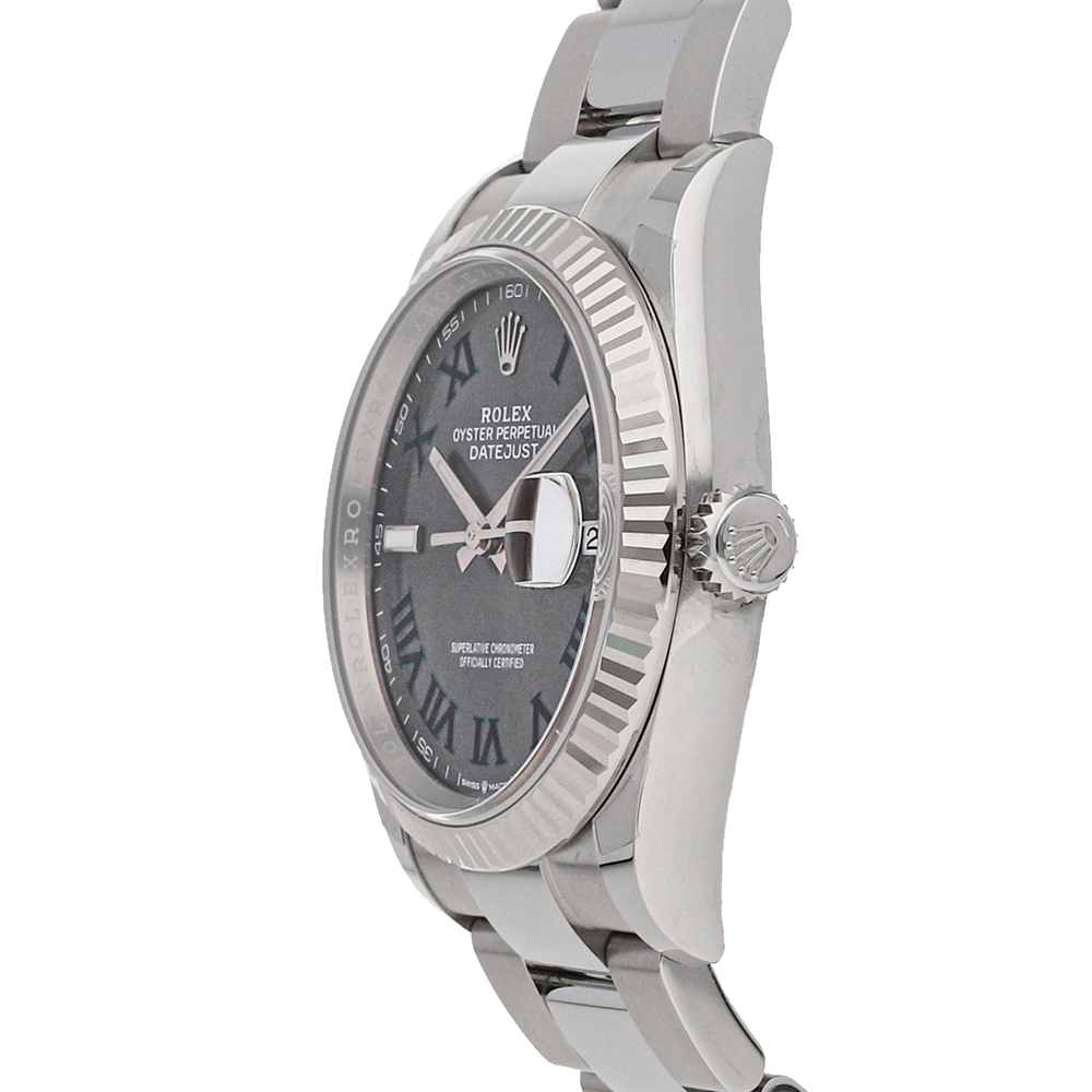 

Rolex Grey 18K White Gold And Stainless Steel Datejust 126234 Men's Wristwatch 36 MM
