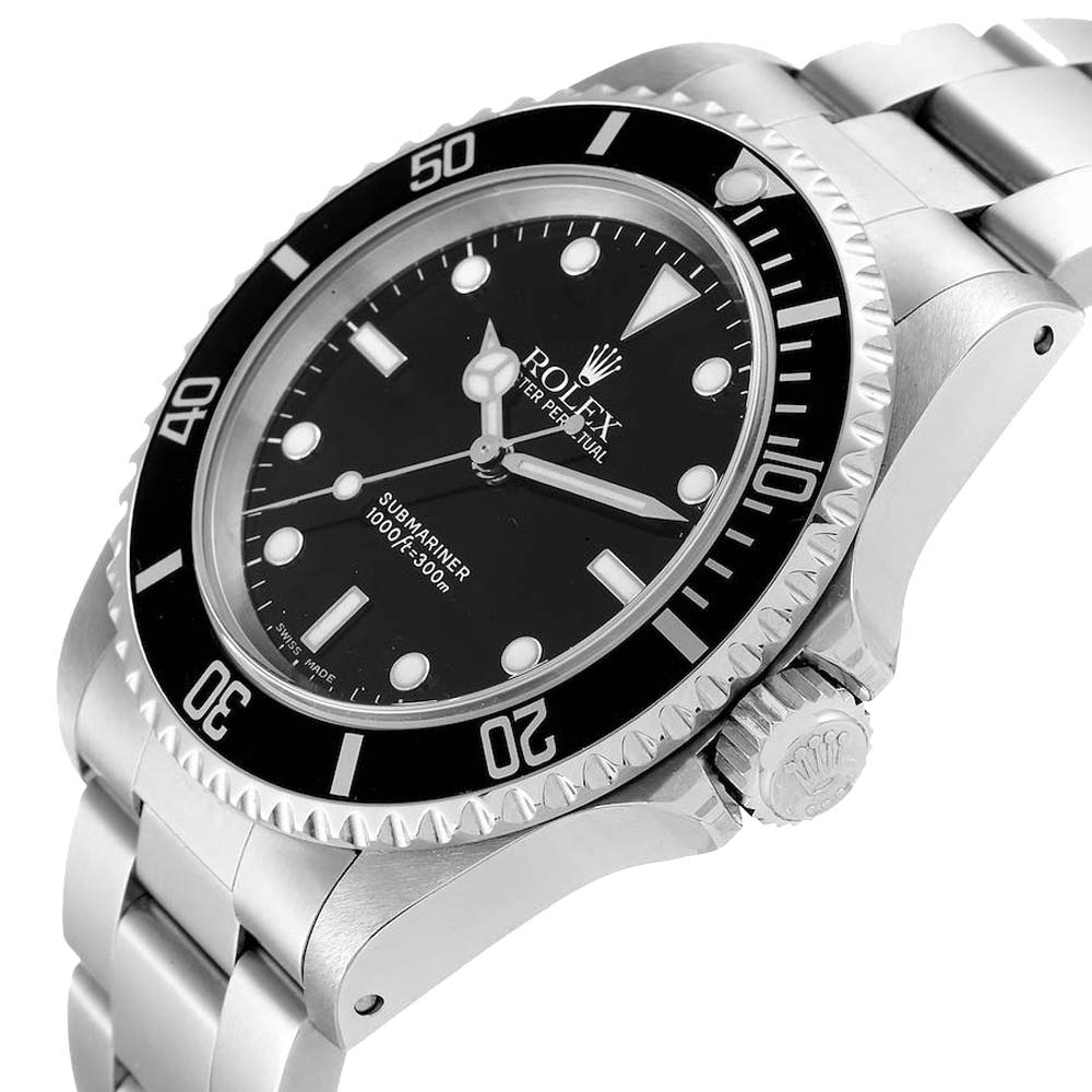 

Rolex Black Stainless Steel Submariner 14060 Men's Wristwatch 40 MM