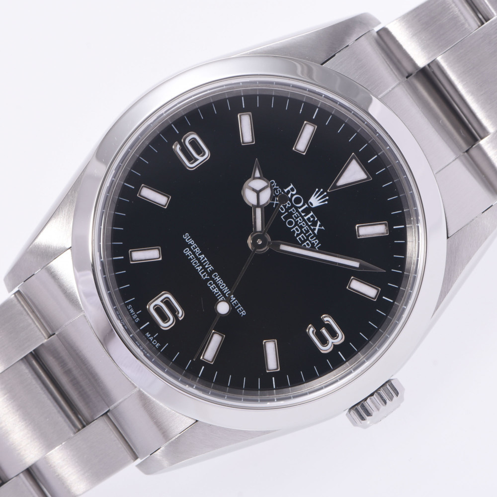 

Rolex Black Stainless Steel Explorer I 14270 Men's Wristwatch 36 MM