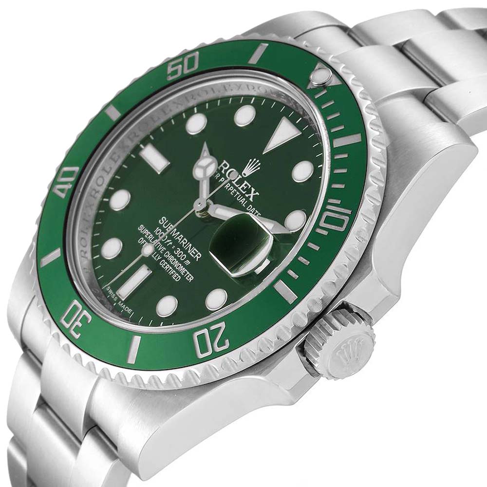 

Rolex Green Stainless Steel Submariner Hulk 116610 Men's Wristwatch 40 MM