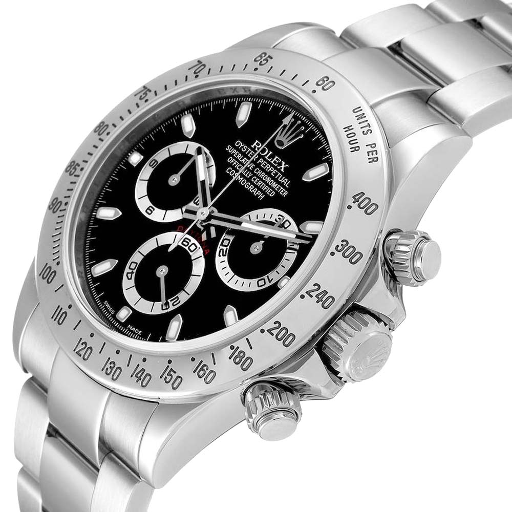 

Rolex Black Stainless Steel Cosmograph Daytona Chronograph 116520 Men's Wristwatch 40 MM