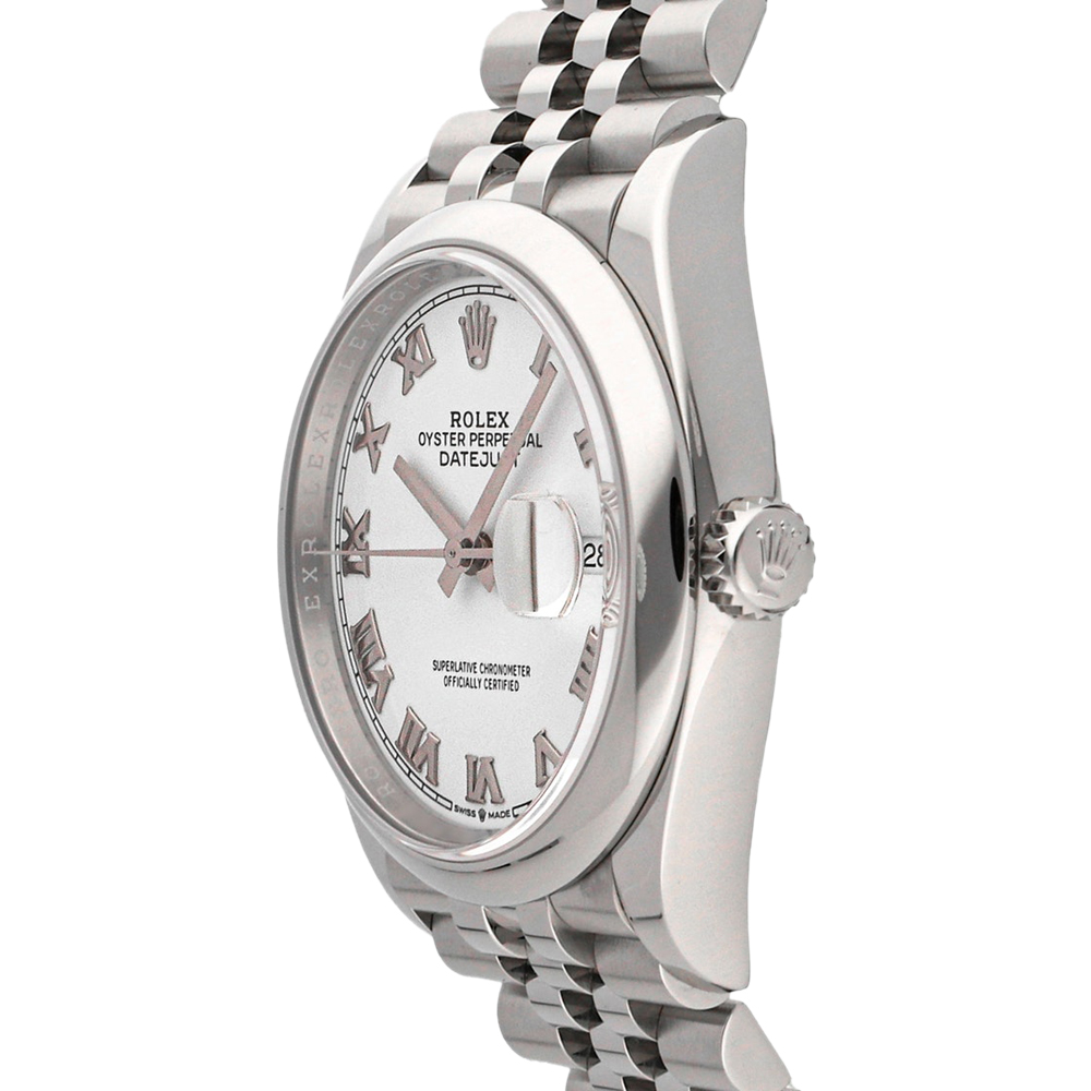 

Rolex White Stainless Steel Datejust 126200 Men's Wristwatch 36 MM
