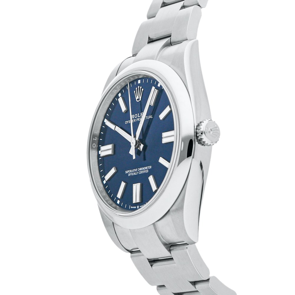 

Rolex Blue Stainless Steel Oyster Perpetual 124300 Men's Wristwatch 41 MM