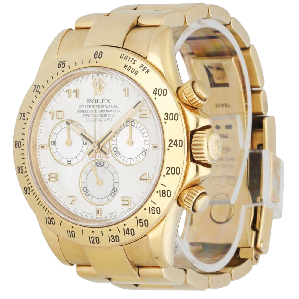 

Rolex MOP 18k Yellow Gold Cosmograph Daytona 116528 Men's Wristwatch 40 MM, White