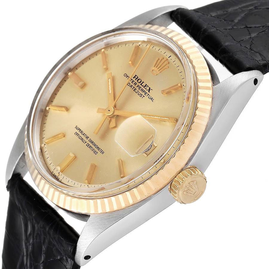 

Rolex Champagne 18K Yellow Gold And Stainless Steel Datejust Vintage 1601 Men's Wristwatch 36 MM