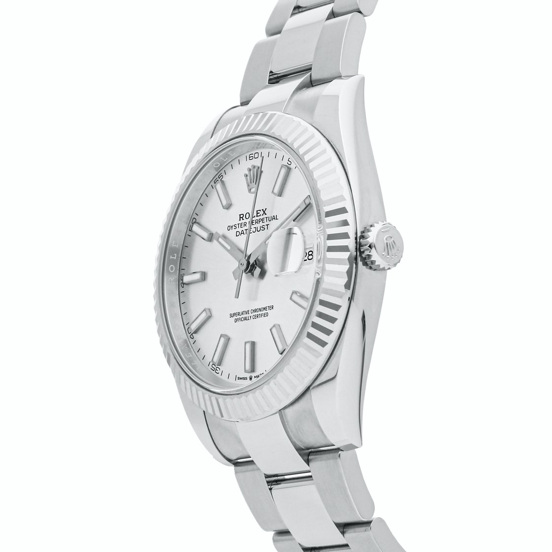 

Rolex Silver 18K White Gold And Stainless Steel Datejust 126334 Men's Wristwatch 41 MM