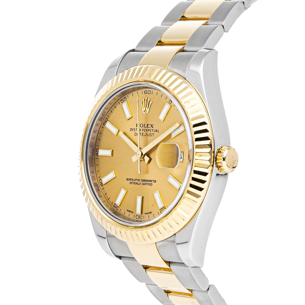 

Rolex Champagne 18K Yellow Gold And Stainless Steel Datejust II 116333 Men's Wristwatch 41 MM