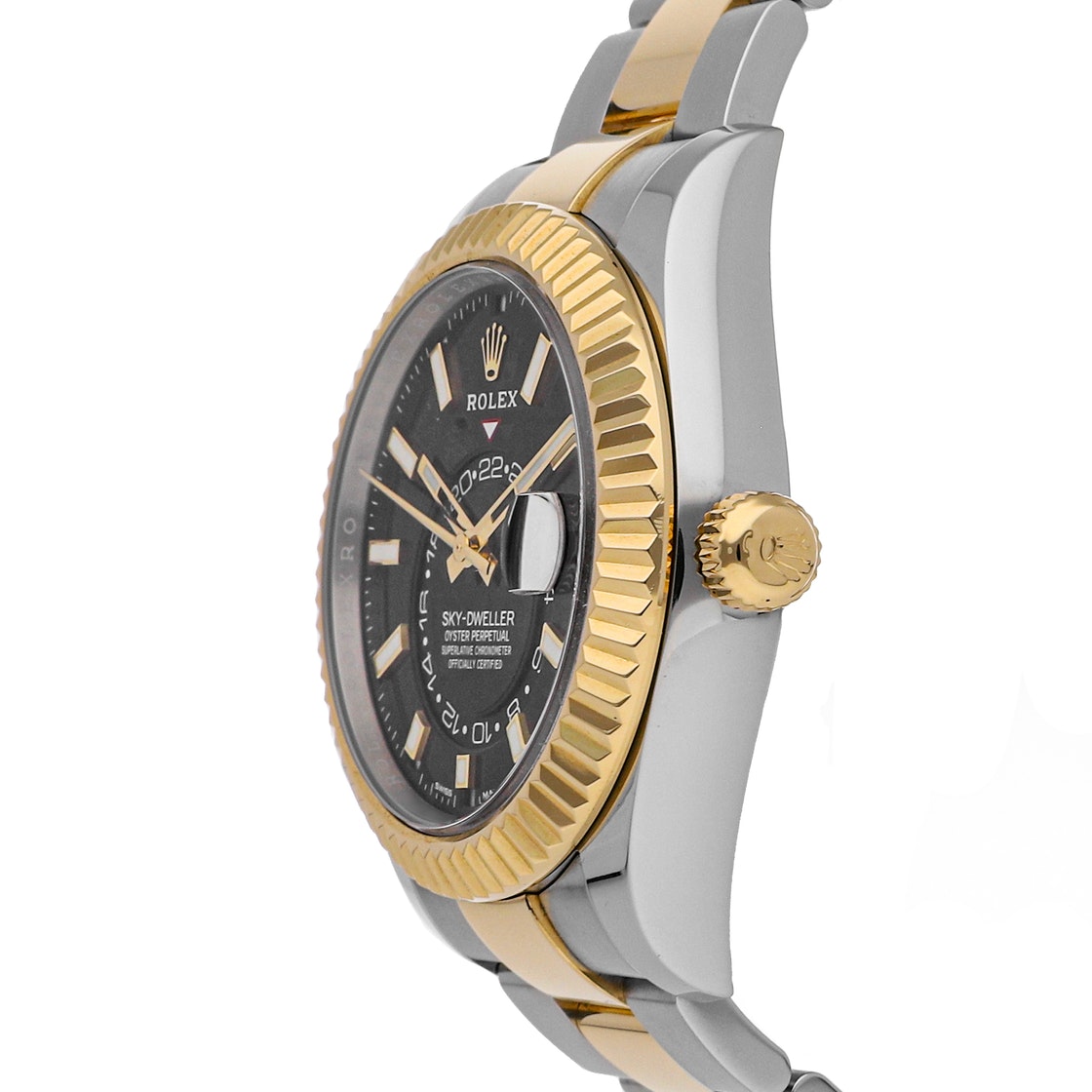 

Rolex Black 18k Yellow Gold And Stainless Steel Sky-Dweller 326933 Men's Wristwatch 42 MM