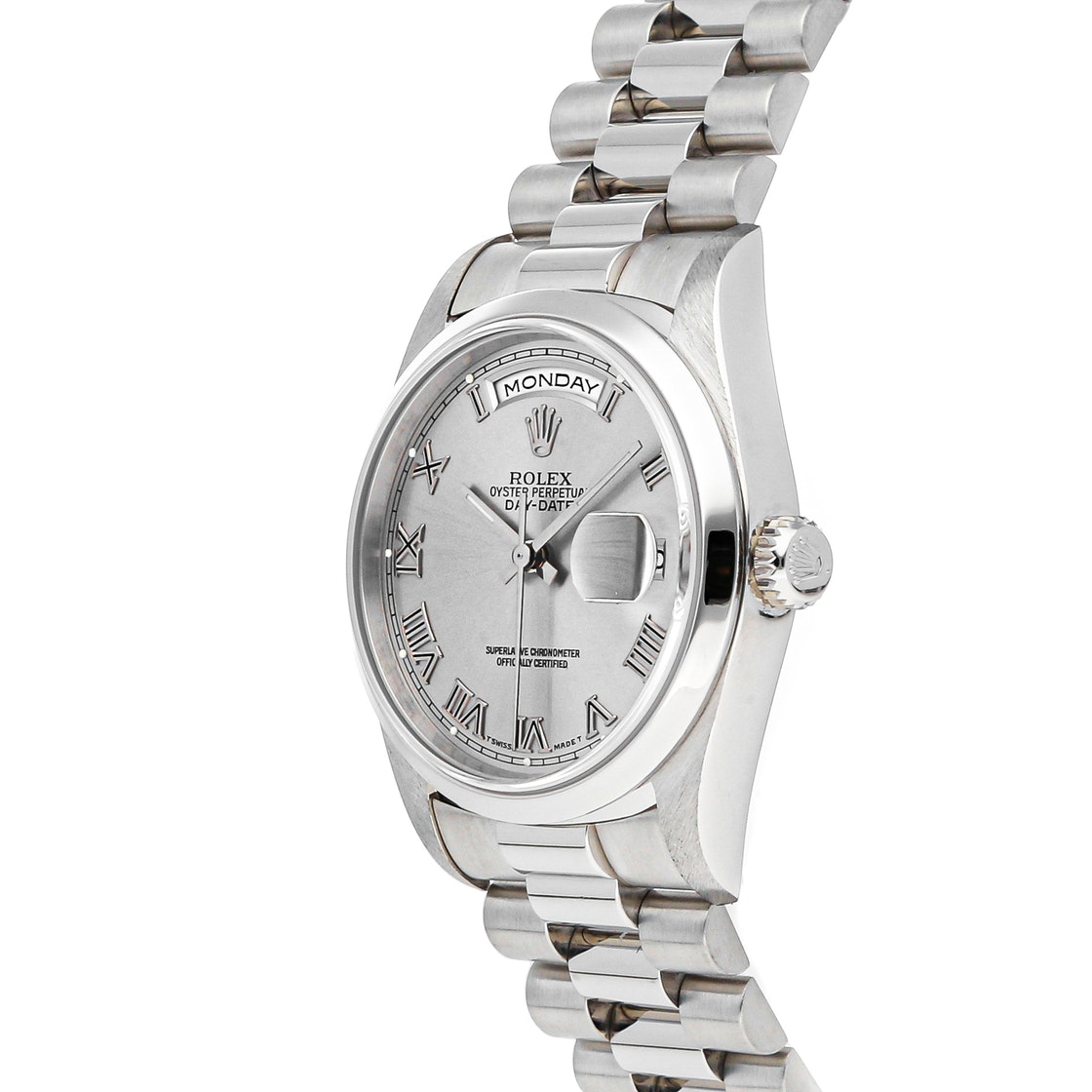 

Rolex Silver Platinum Day-Date 18206 Men's Wristwatch 36 MM