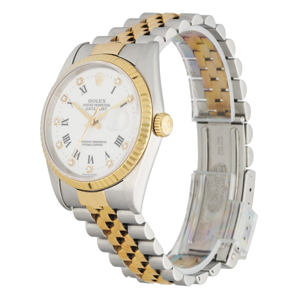 

Rolex White Diamonds 18K Yellow Gold And Stainless Steel Datejust 16233 Men's Wristwatch 36 MM