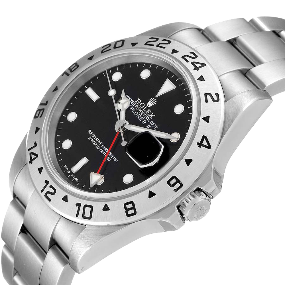 

Rolex Black Stainless Steel Explorer II Automatic 16570 Men's Wristwatch 40 MM