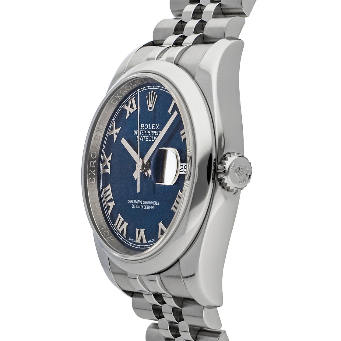 

Rolex Blue Stainless Steel Datejust 116200 Men's Wristwatch 36 MM