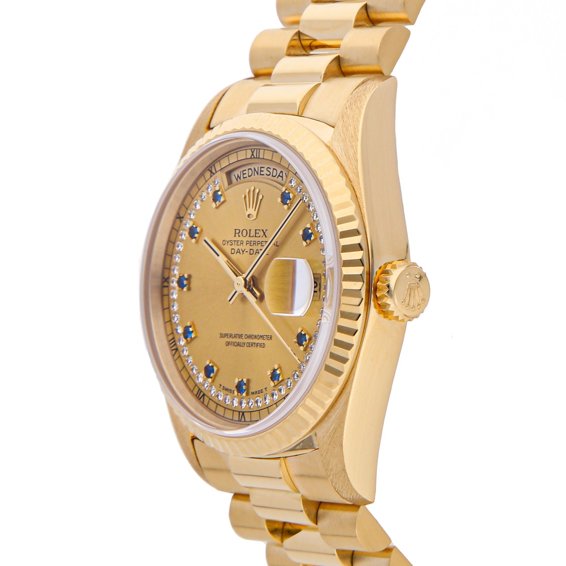 

Rolex Champagne 18K Yellow Gold Day-Date 18238 Men's Wristwatch 36 MM