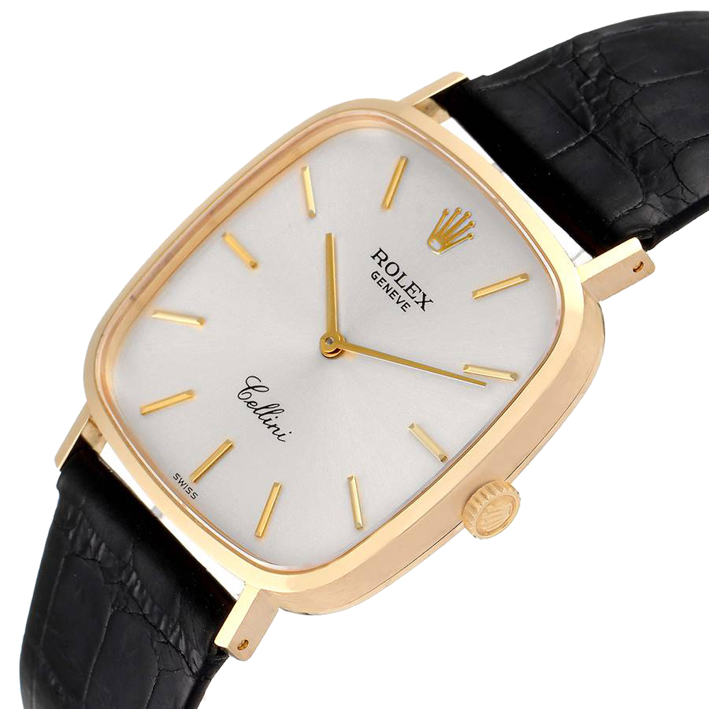 

Rolex Silver 18k Yellow Gold Cellini Vintage 4114 Men's Wristwatch 30 MM