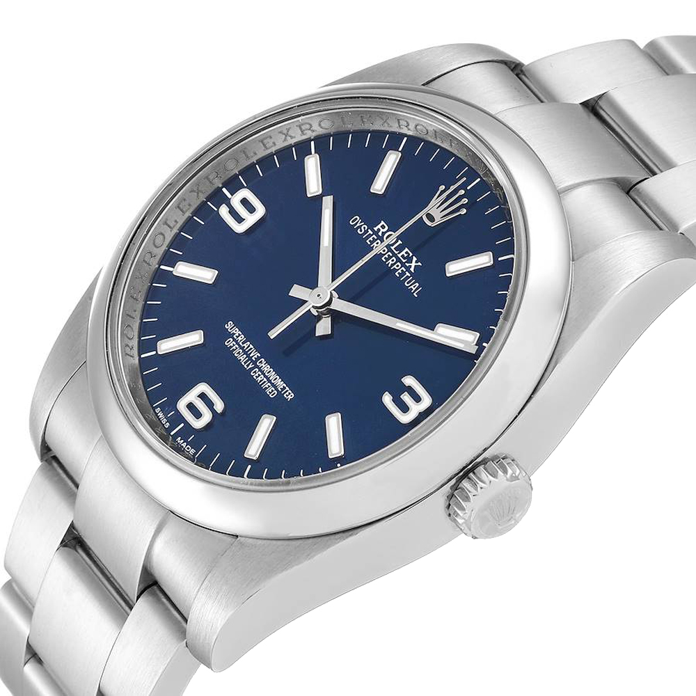 

Rolex Blue Stainless Steel Oyster Perpetual 116000 Men's Wristwatch 36 MM