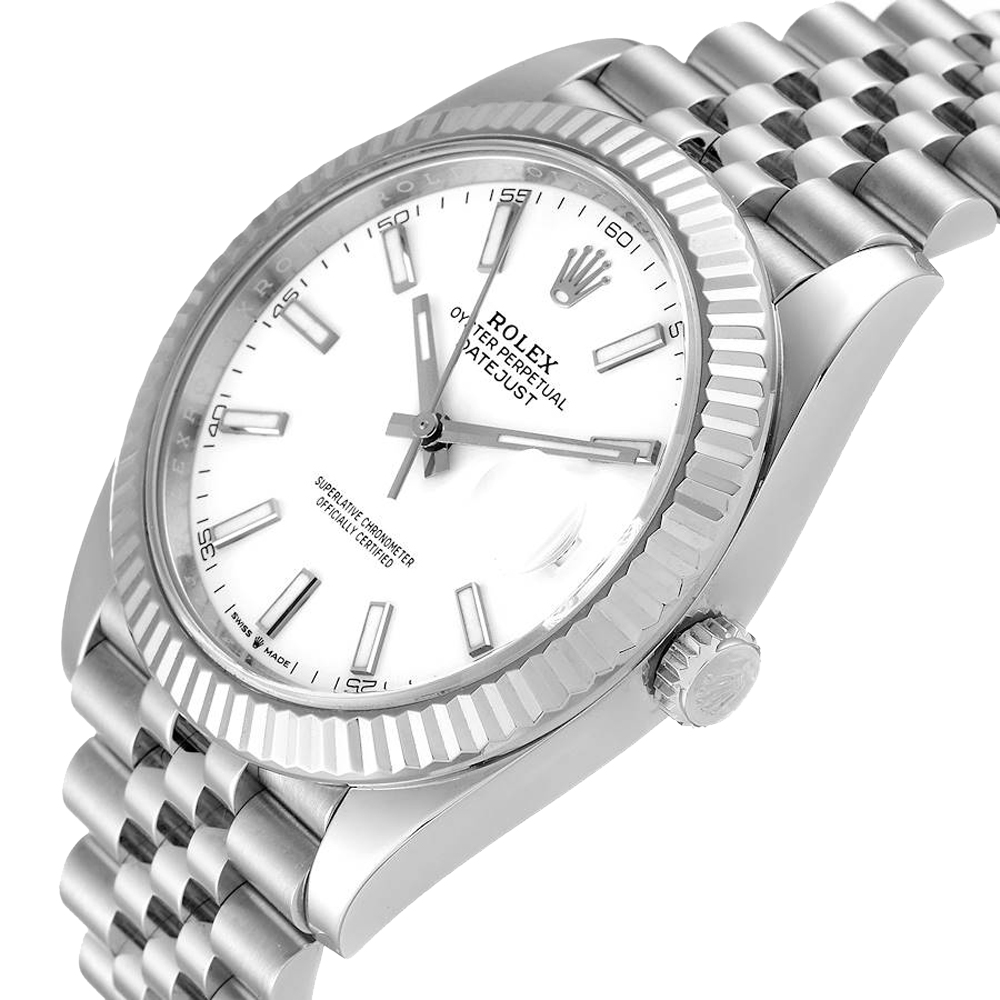 

Rolex White 18K White Gold And Stainless Steel Datejust 126334 Men's Wristwatch 41 MM