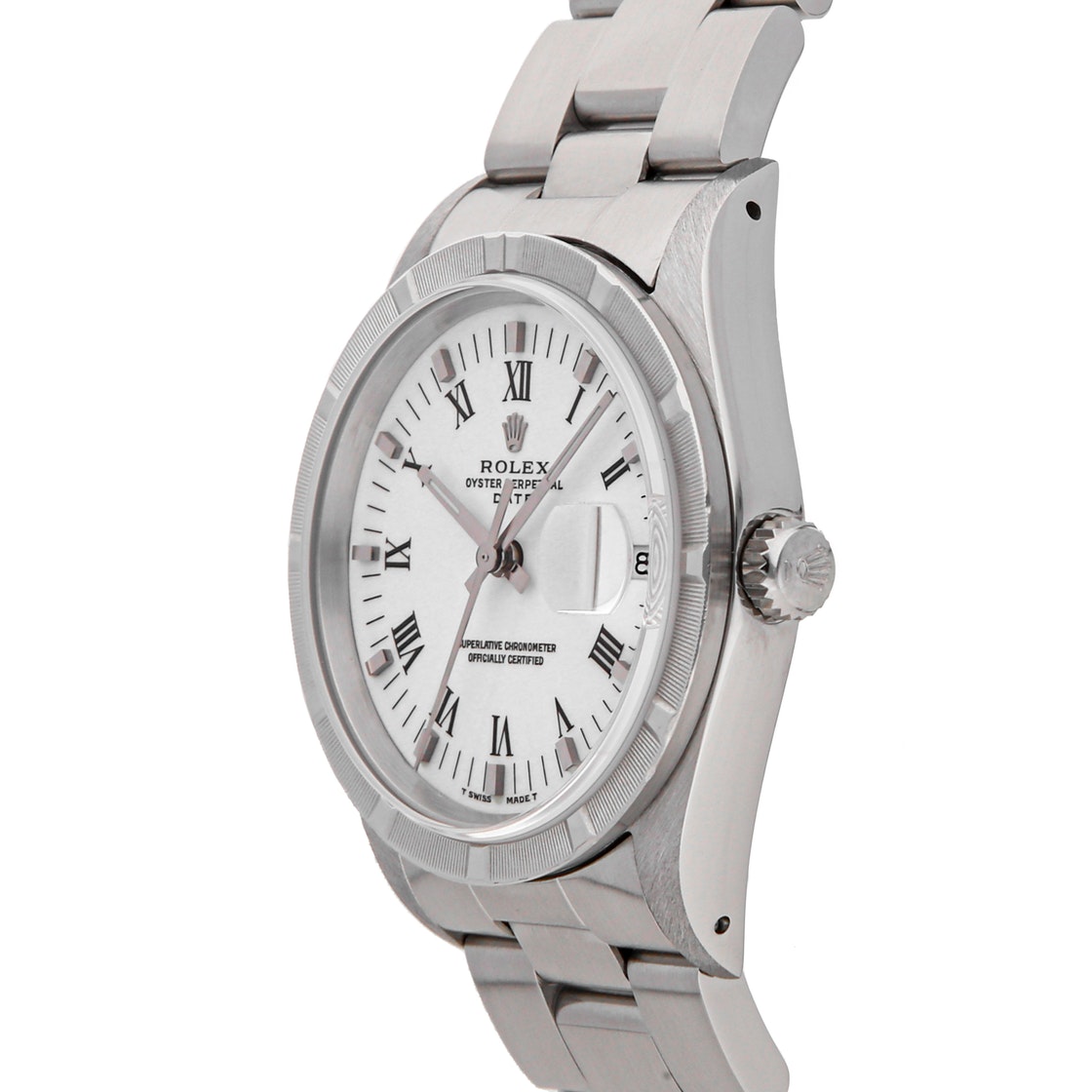 

Rolex White Stainless Steel Oyster Perpetual 15210 Men's Wristwatch 34 MM