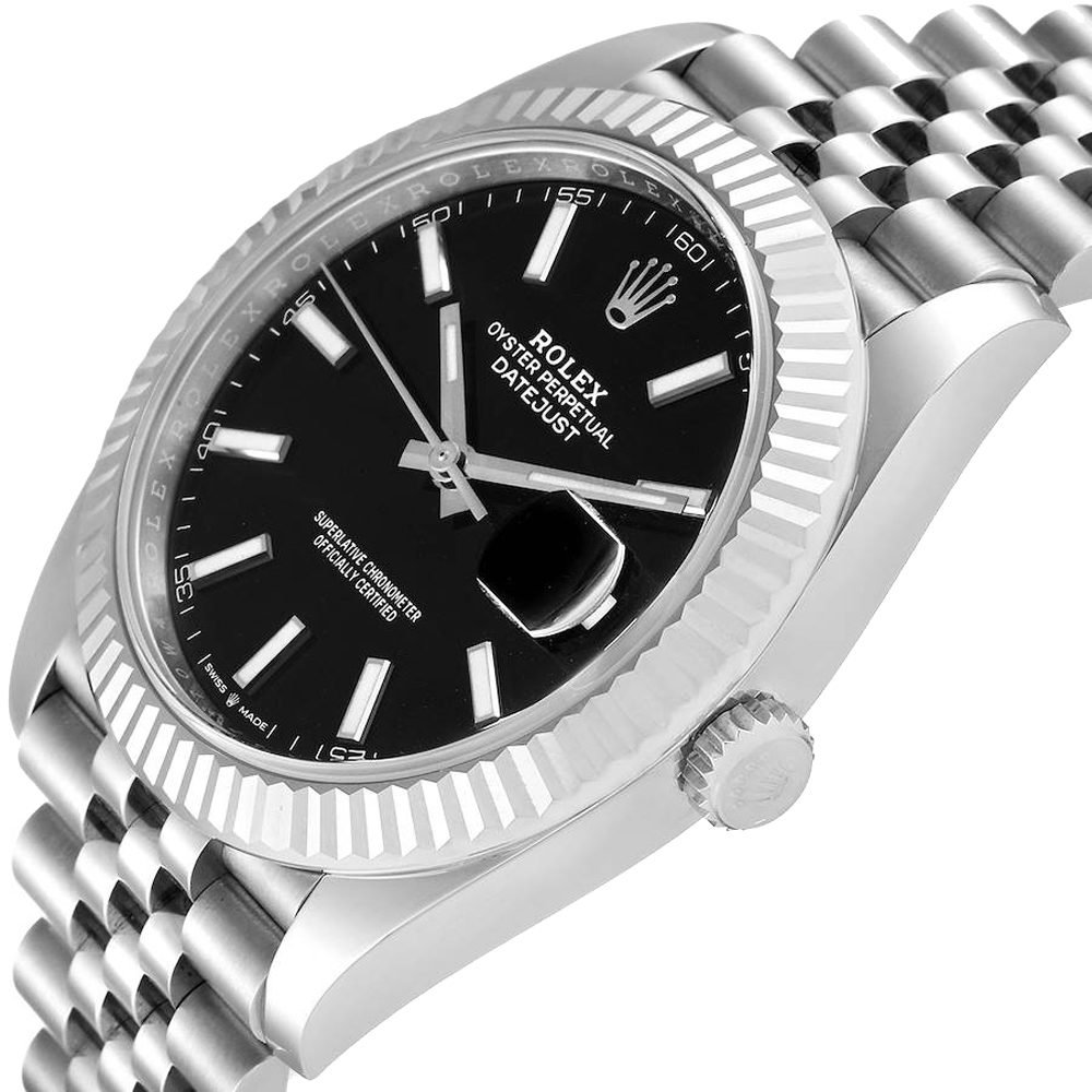 

Rolex Black 18K White Gold And Stainless Steel Datejust 126334 Men's Wristwatch 41 MM