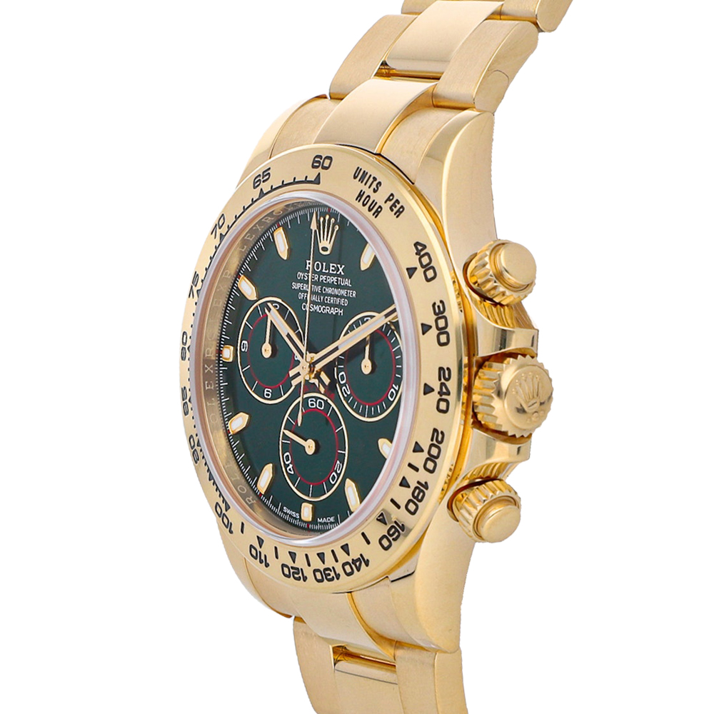 

Rolex Green 18k Yellow Gold Cosmograph Daytona 116508 Men's Wristwatch 40 MM