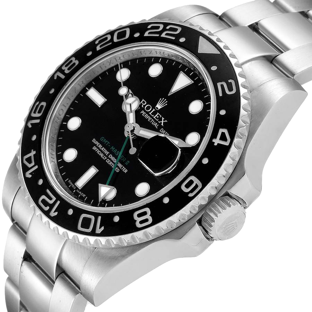 

Rolex Black Stainless Steel GMT Master II 116710 Men's Wristwatch 40 MM