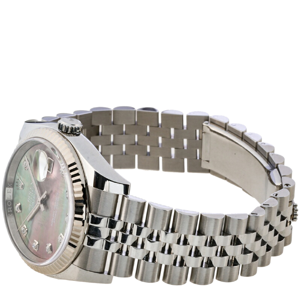 

Rolex Black MOP Diamonds Stainless Steel Datejust 116234NG Men's Wristwatch 36 MM