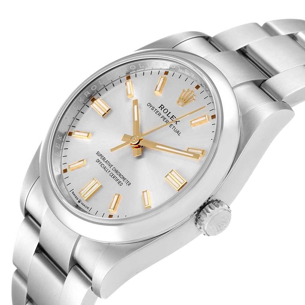 

Rolex Silver Stainless Steel Oyster Perpetual 126000 Men's Wristwatch 36 MM