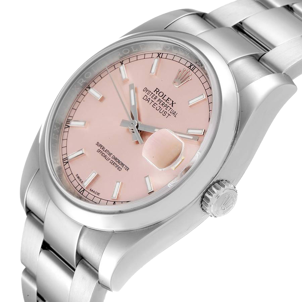 

Rolex Pink Stainless Steel Datejust 116200 Men's Wristwatch 36 MM