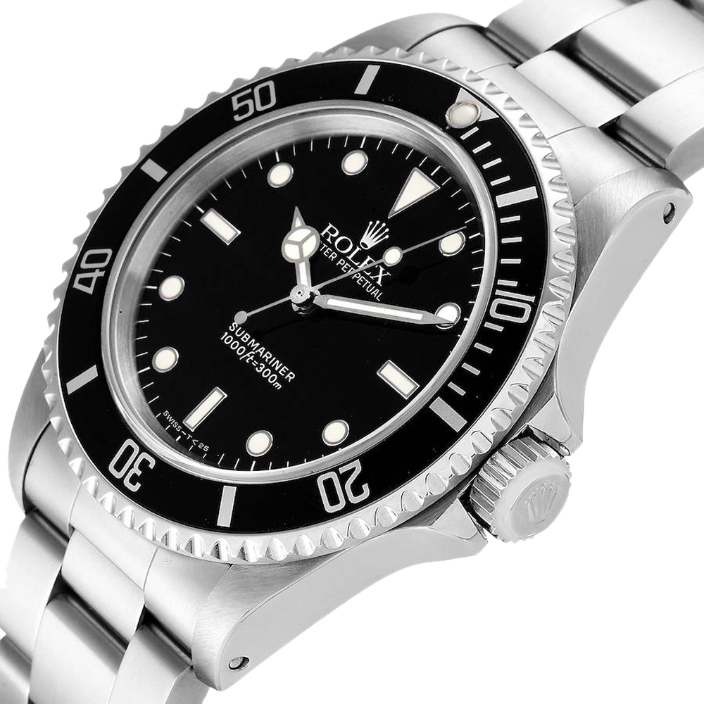 

Rolex Black Stainless Steel Submariner 14060 Men's Wristwatch 40 MM