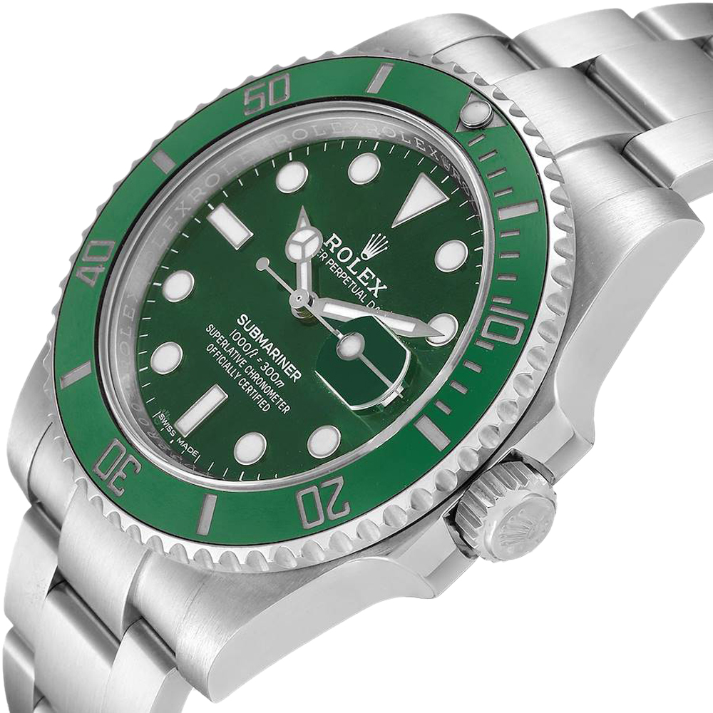 

Rolex Green Stainless Steel Submariner 116610 Men's Wristwatch 40 MM