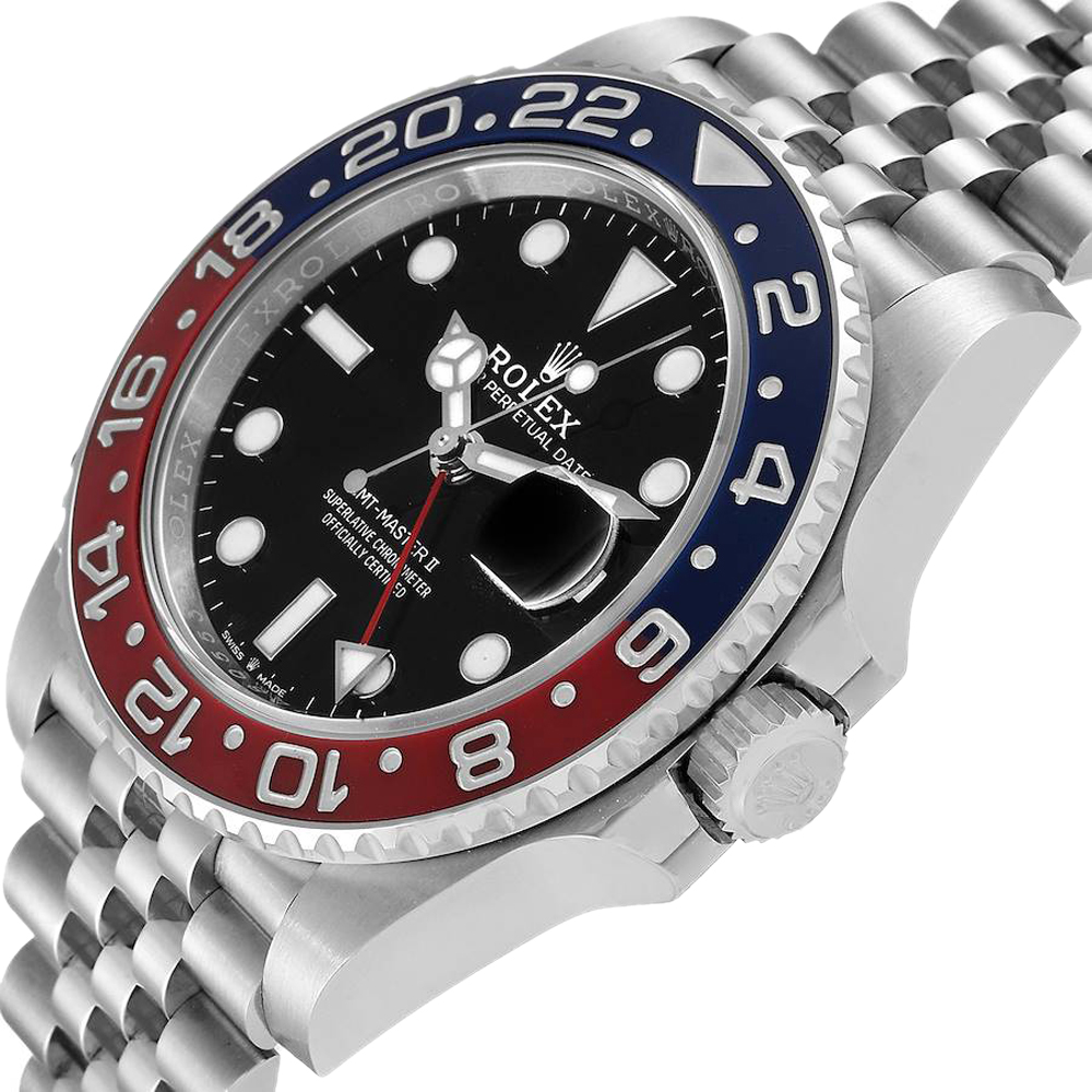 

Rolex Black Stainless Steel GMT Master II Pepsi 126710 Men's Wristwatch 40 MM