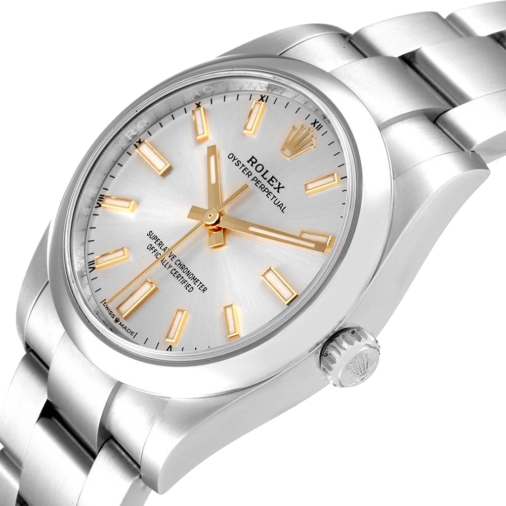 

Rolex Silver Stainless Steel Oyster Perpetual 124200 Men's Wristwatch