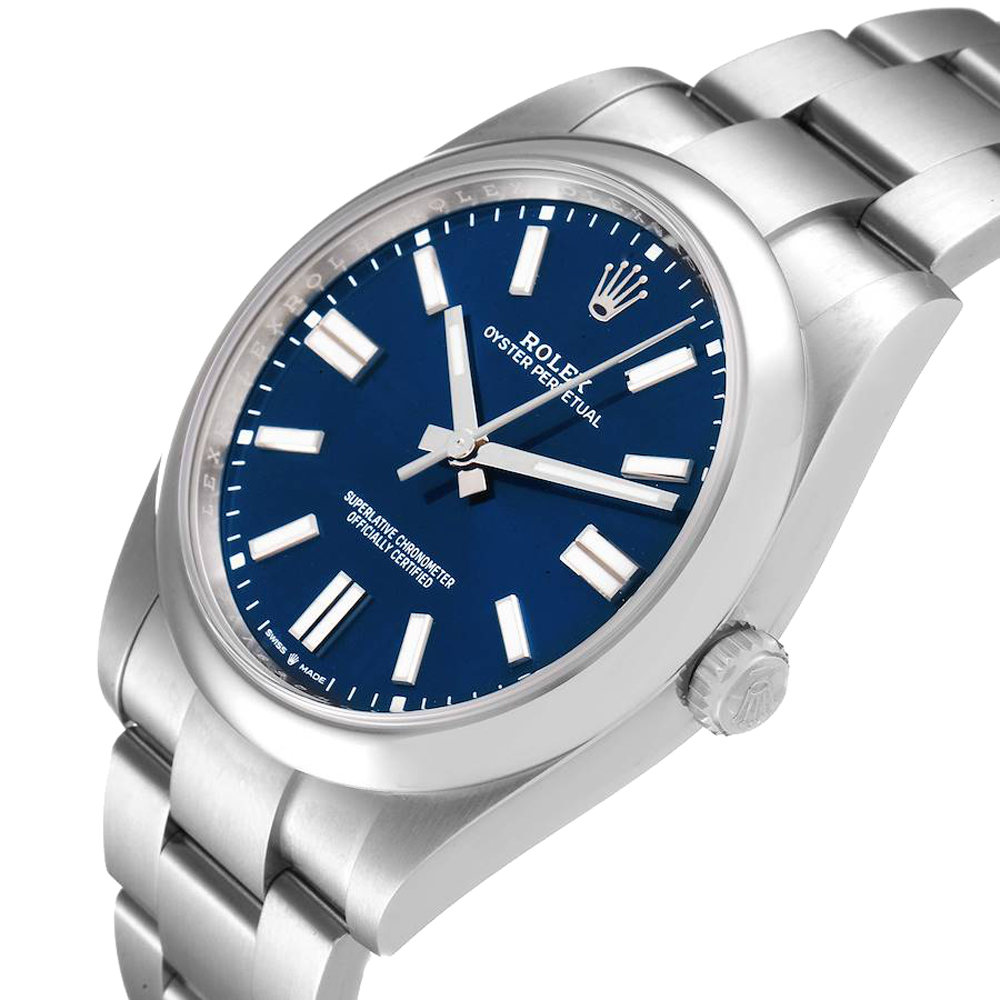 

Rolex Blue Stainless Steel Oyster Perpetual Automatic 124300 Men's Wristwatch 41 MM