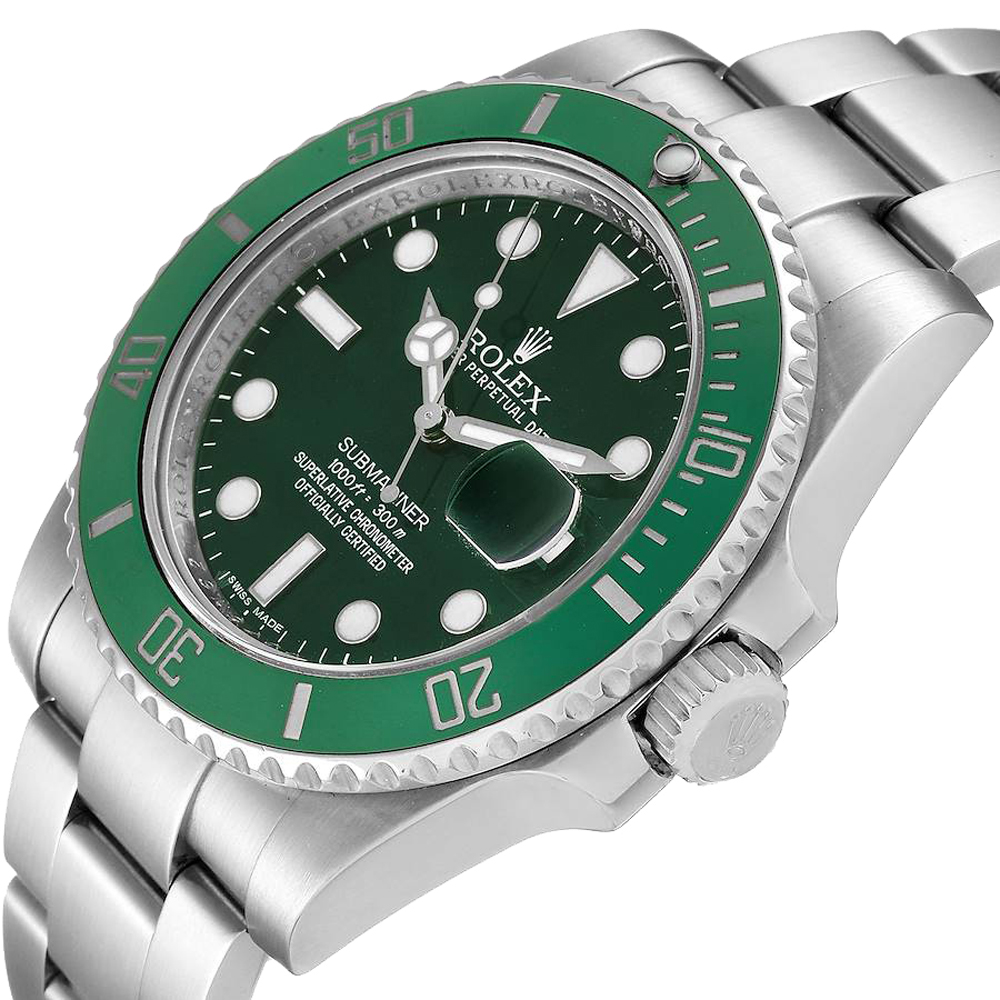 

Rolex Green Stainless Steel Submariner Hulk 116610 Men's Wristwatch 40 MM