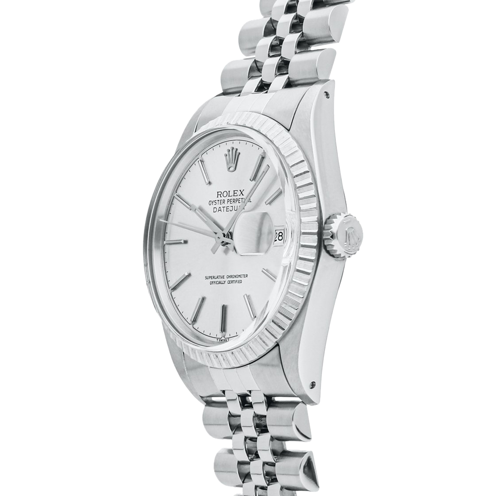 

Rolex Silver Stainless Steel Datejust 16013 Men's Wristwatch 36 MM