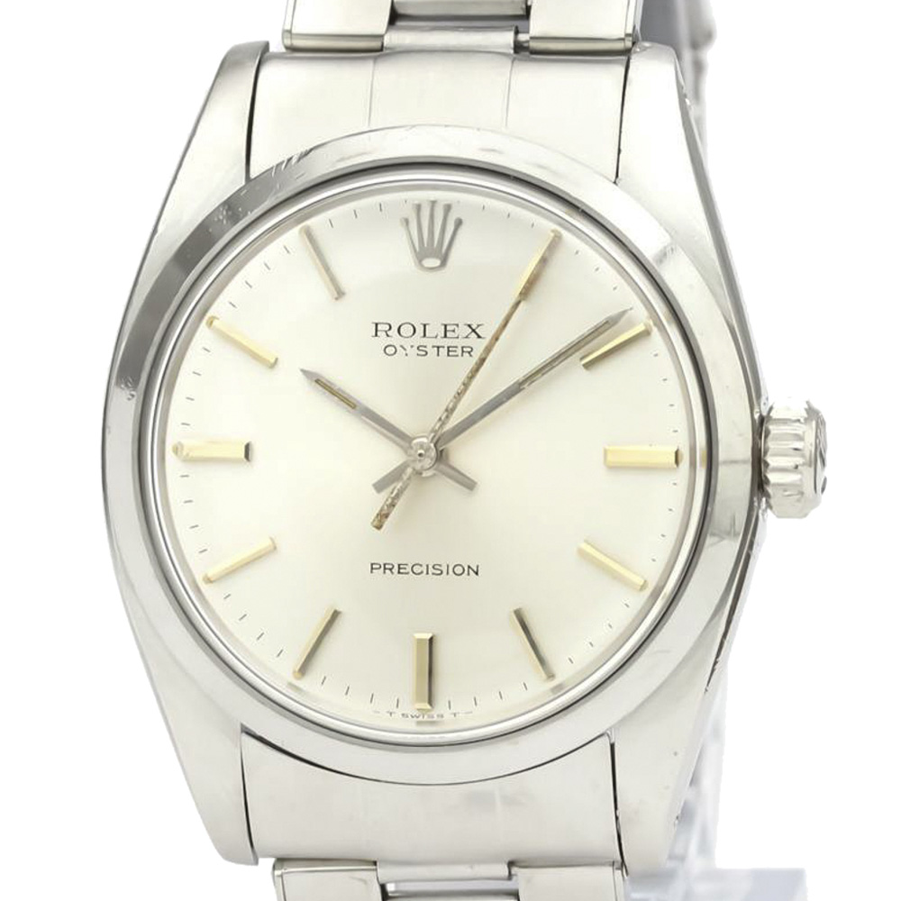 

Rolex Silver Stainless Steel Vintage Oyster Precision 6426 Men's Wristwatch 35 MM