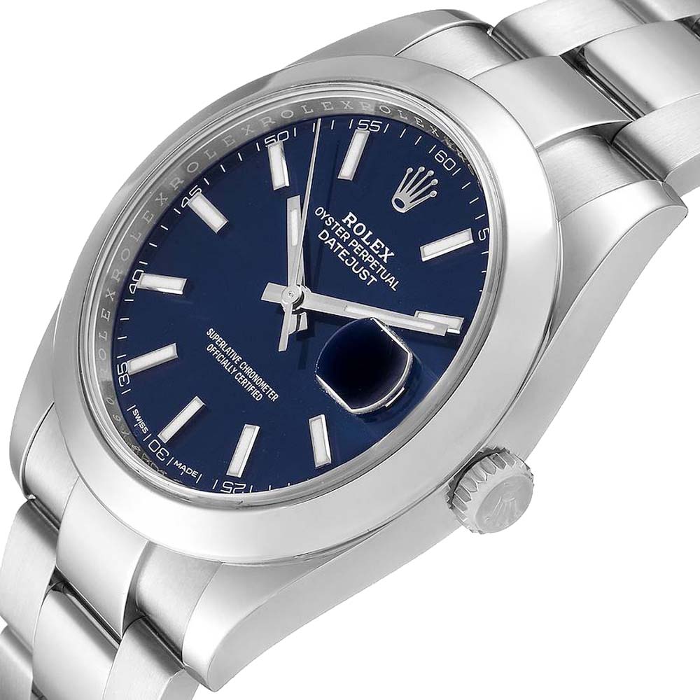 

Rolex Blue Stainless Steel Datejust 126300 Men's Wristwatch 41 MM