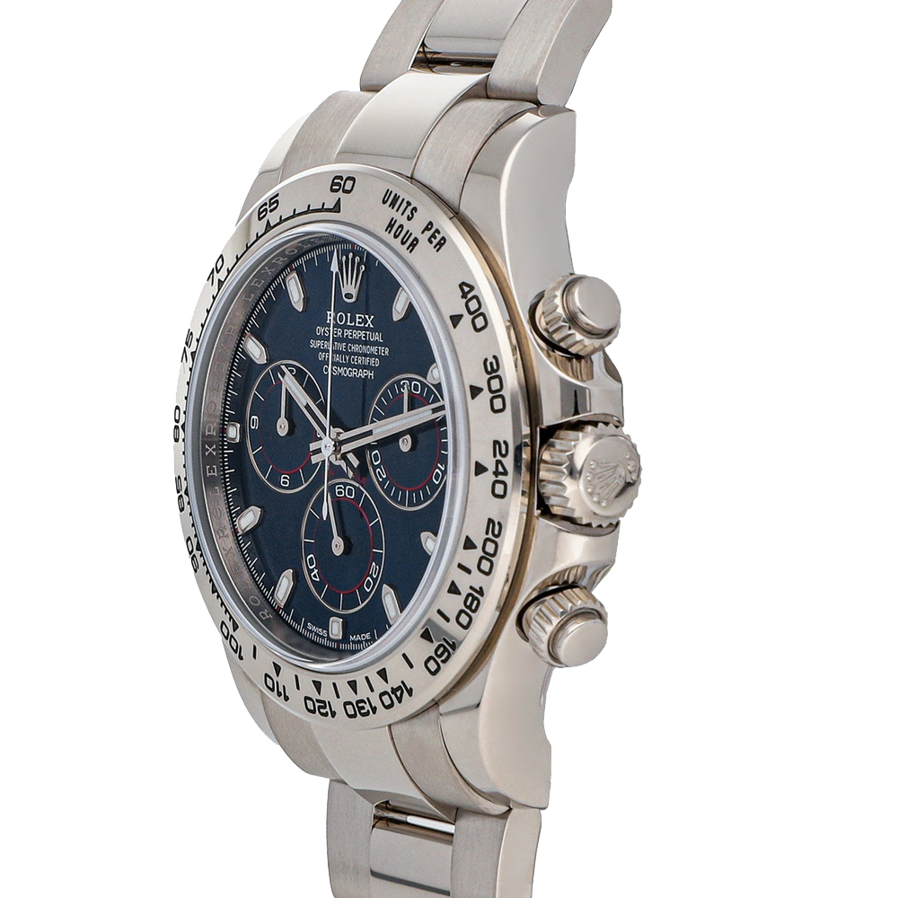 

Rolex Blue 18K White Gold Cosmograph Daytona 116509 Men's Wristwatch 40 MM