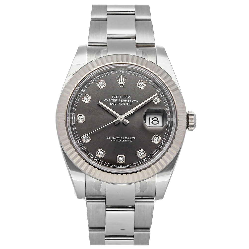 

Rolex Grey Diamonds Stainless Steel Datejust 126334 Men's Wristwatch 41 MM