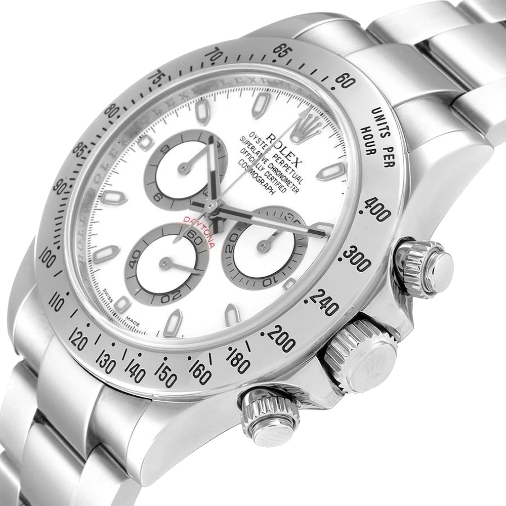 

Rolex White Stainless Steel Cosmograph Daytona 116520 Men's Wristwatch 40 MM