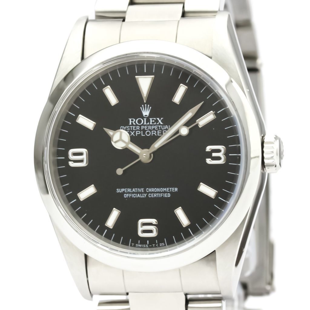 

Rolex Black Stainless Steel Explorer 14270 Men's Wristwatch 36 MM