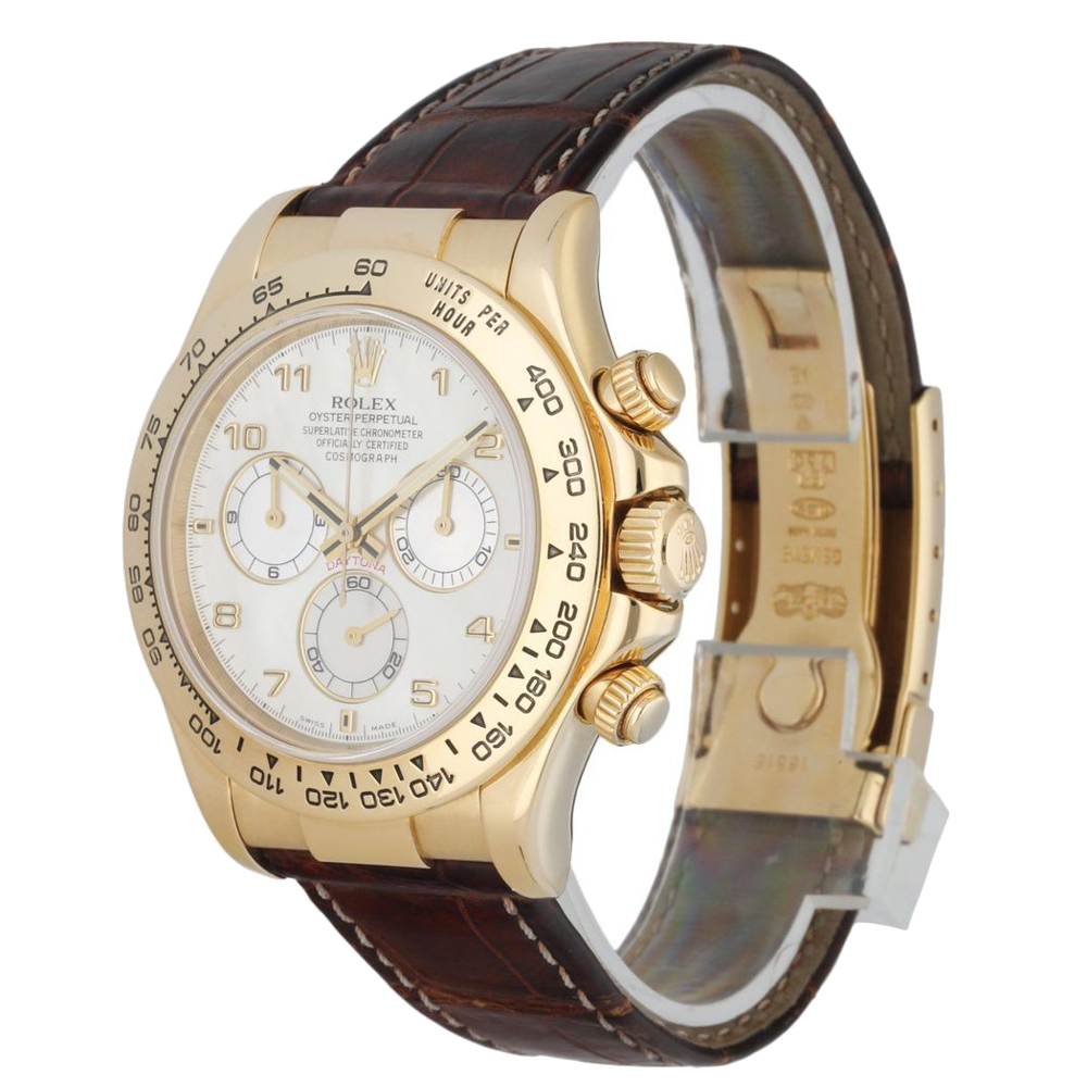 

Rolex MOP 18K Yellow Gold Cosmograph Daytona 116518 Men's Wristwatch 40 MM, White