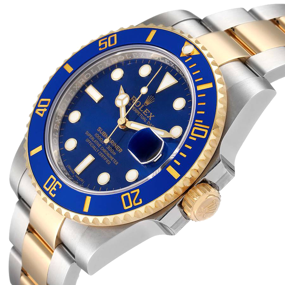 

Rolex Blue 18K Yellow Gold And Stainless Steel Submariner 116613 Men's Wristwatch 40 MM