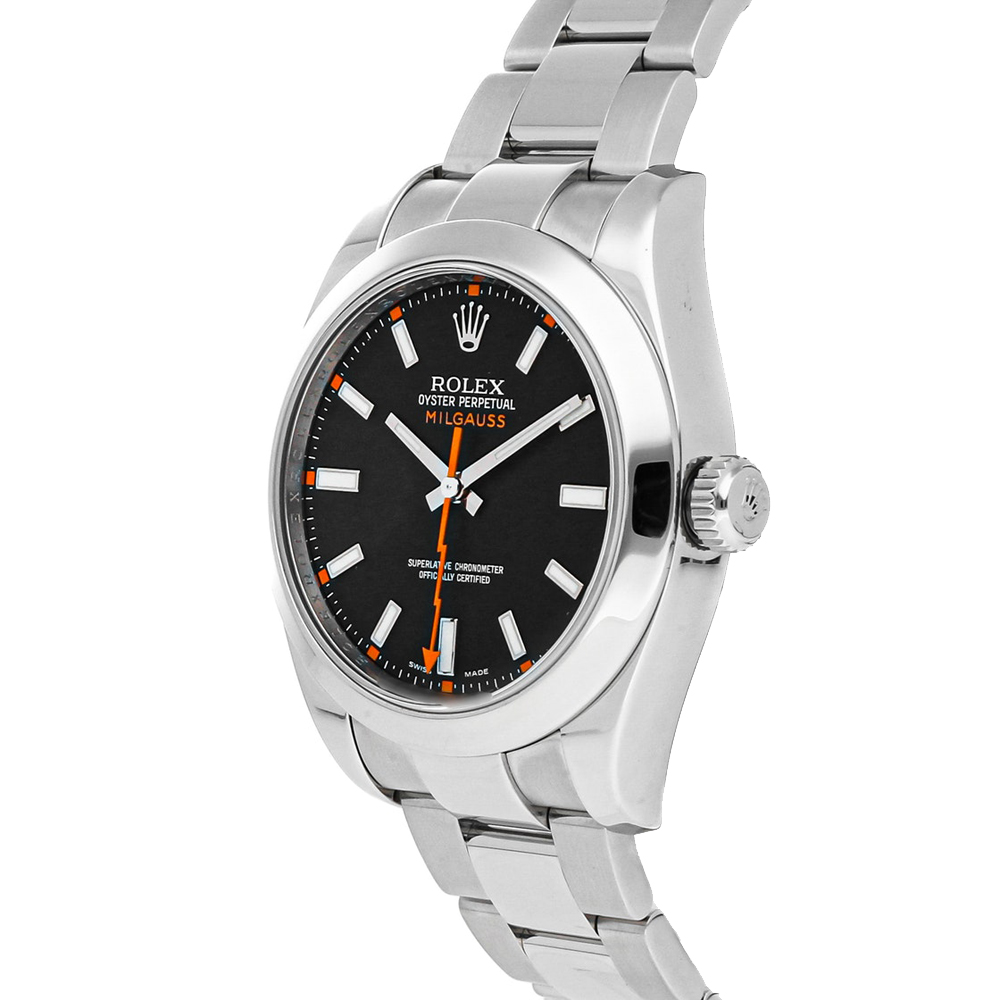 

Rolex Black Stainless Steel Milgauss 116400 Men's Wristwatch 40 MM