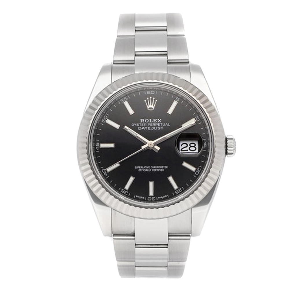 

Rolex Black Stainless Steel Datejust 126334 Men's Wristwatch 41 MM
