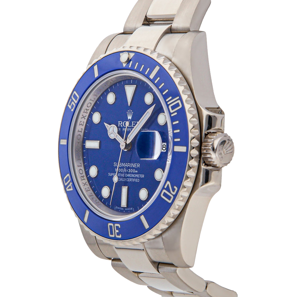 

Rolex Blue 18K 18K White Gold Submariner Date "Smurf" 116619LB Men's Wristwatch 40 MM