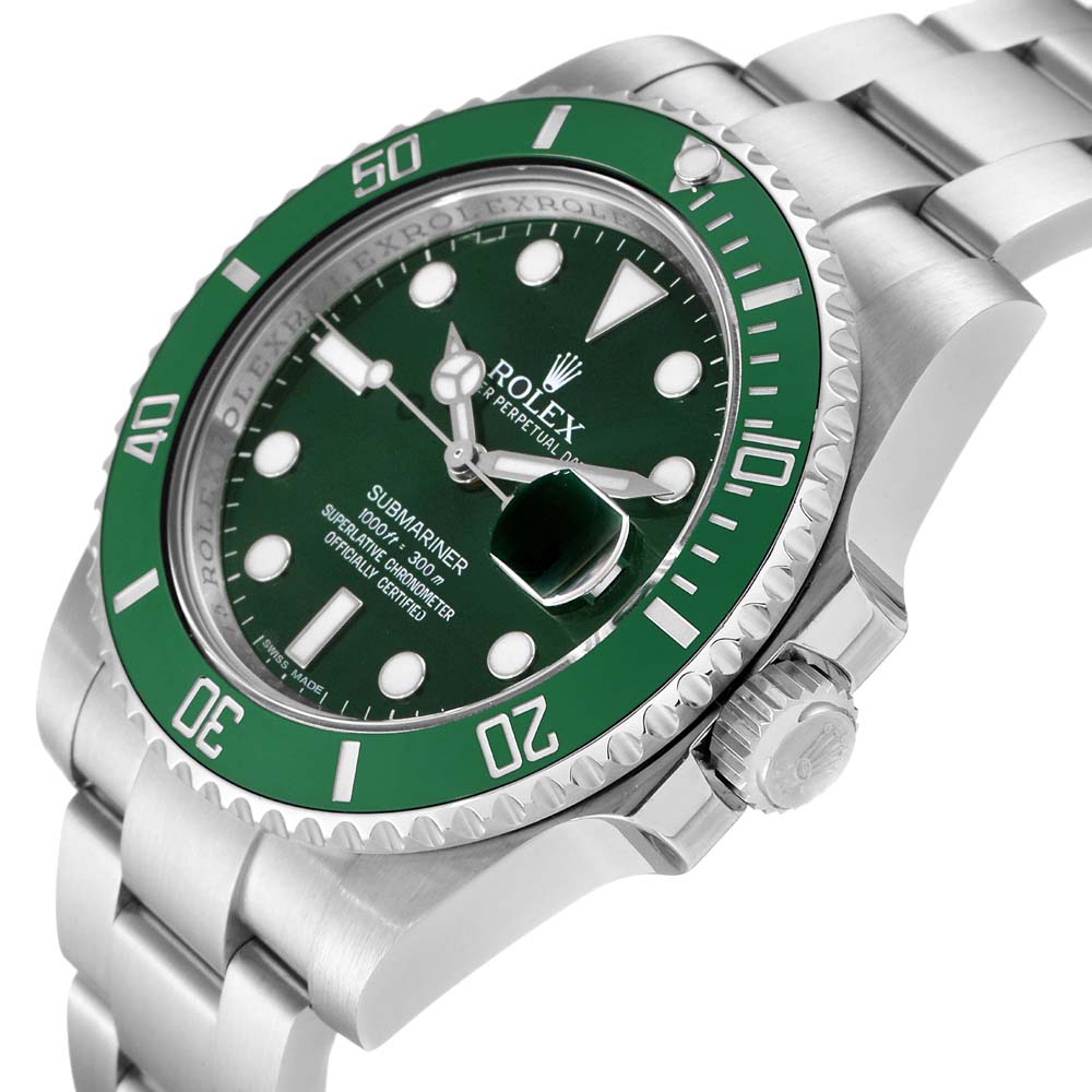 

Rolex Green Stainless Steel Submariner Hulk 116610 Men's Wristwatch 40 MM