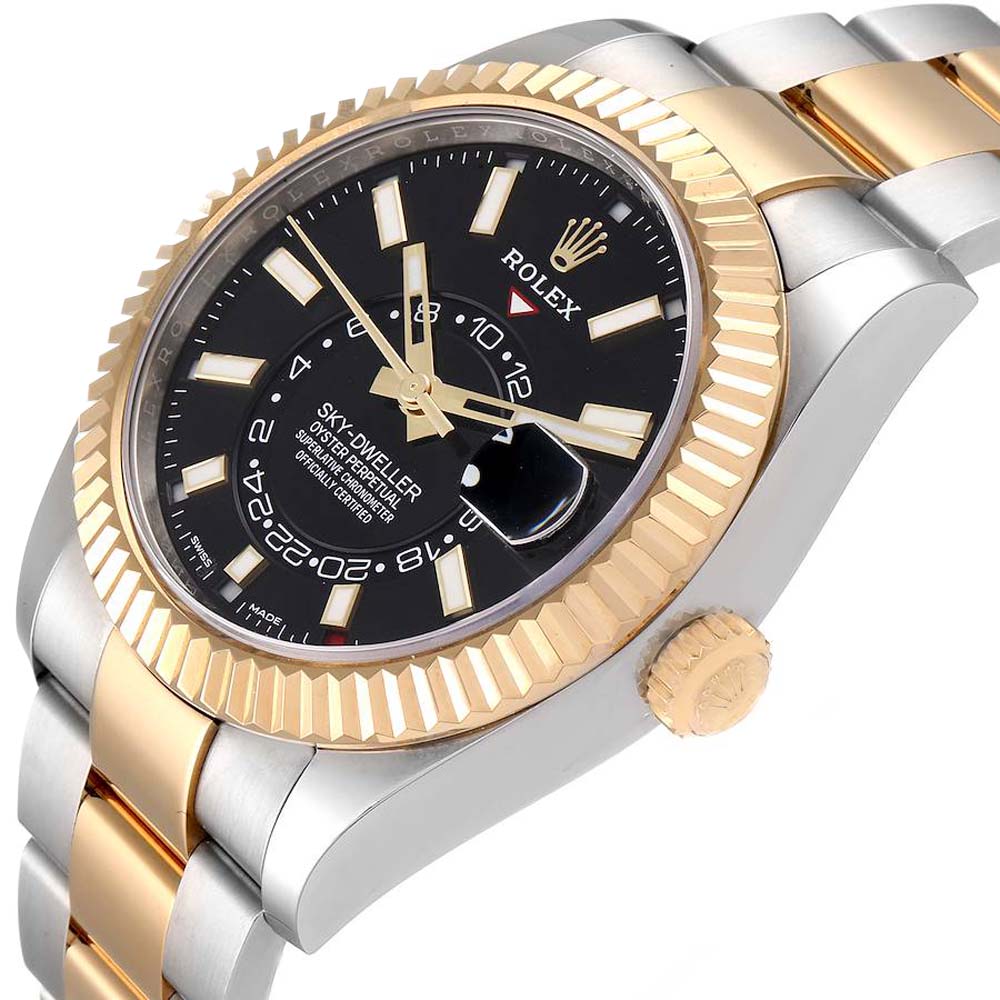 

Rolex Black 18K Yellow Gold Sky Dweller 326933 Men's Wristwatch 42 MM