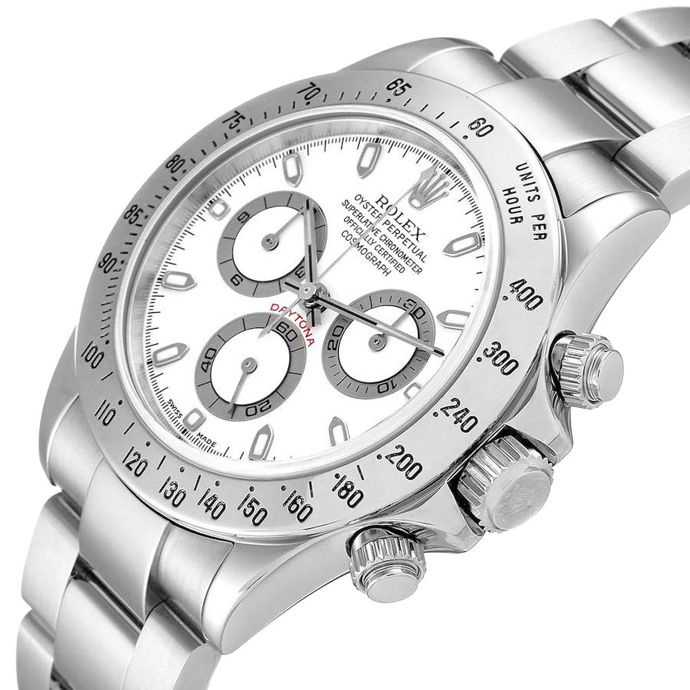 

Rolex White Stainless Steel Daytona Cosmograph Chronograph 116520 Men's Wristwatch 40 MM