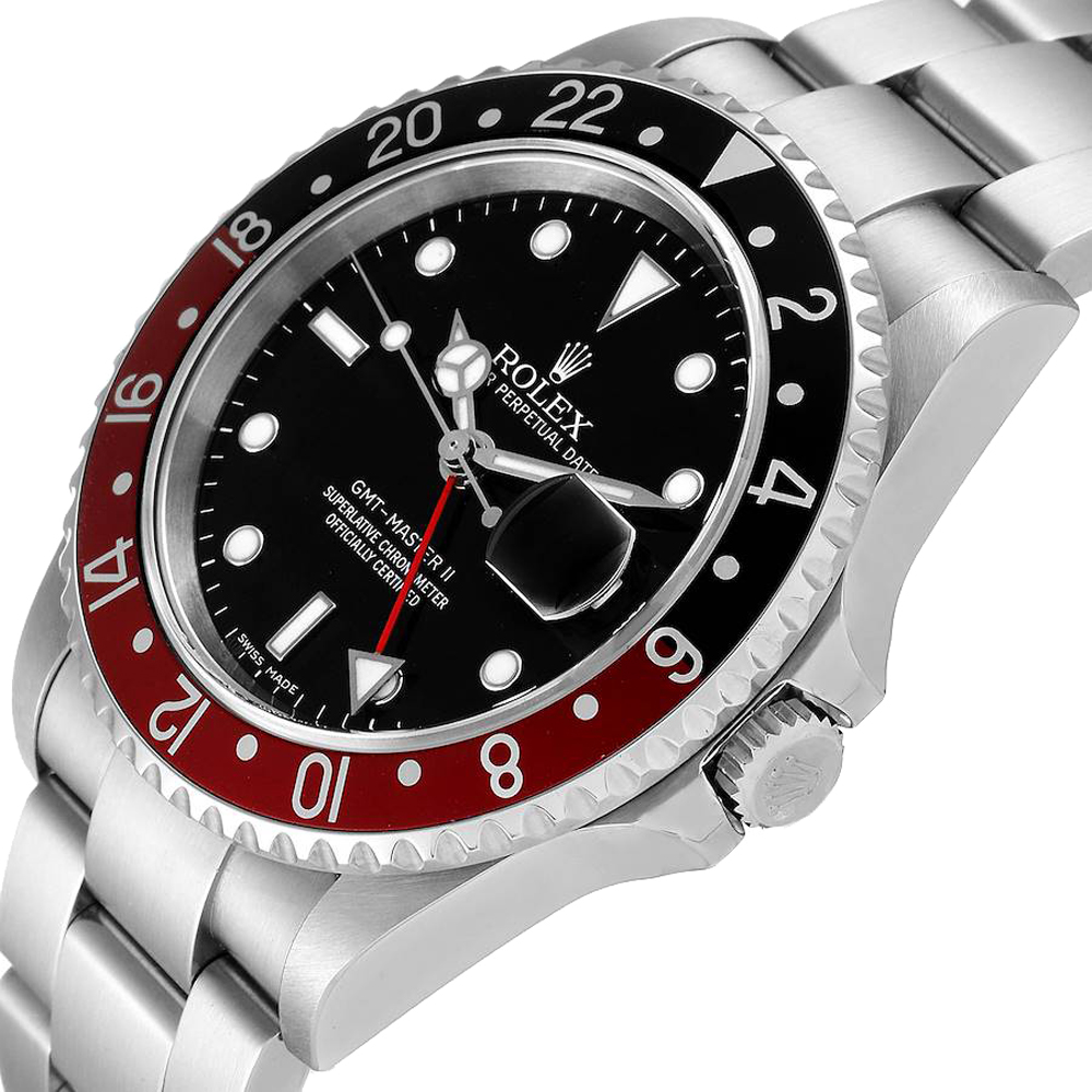

Rolex Black Stainless Steel GMT Master II 16710 Men's Wristwatch 40 MM
