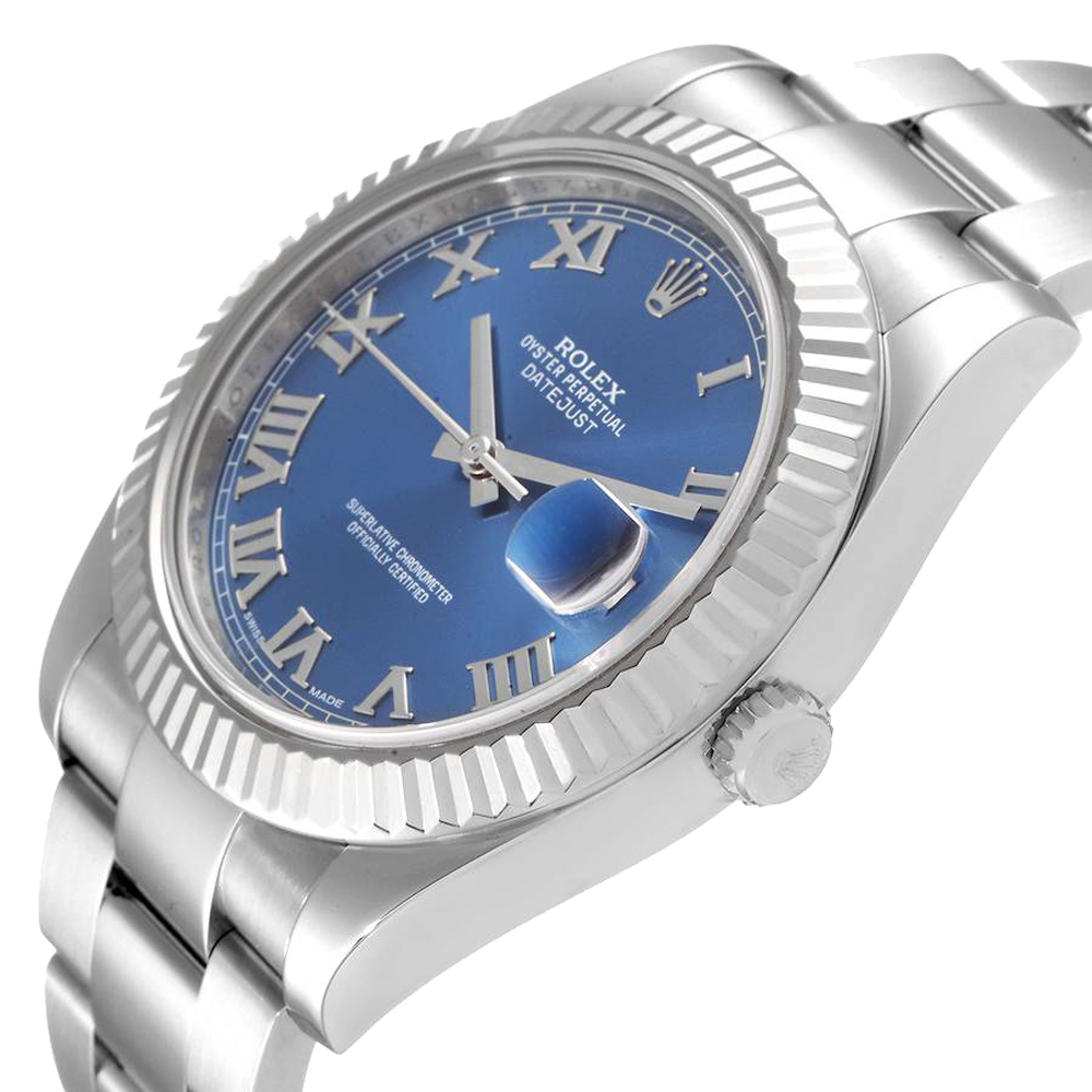 

Rolex Blue Stainless Steel Datejust II 116334 Men's Wristwatch 41 MM